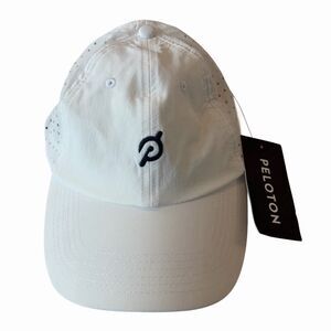 Peleton White Hat Adjustable Cap Cycling Running Lightweight Breathable